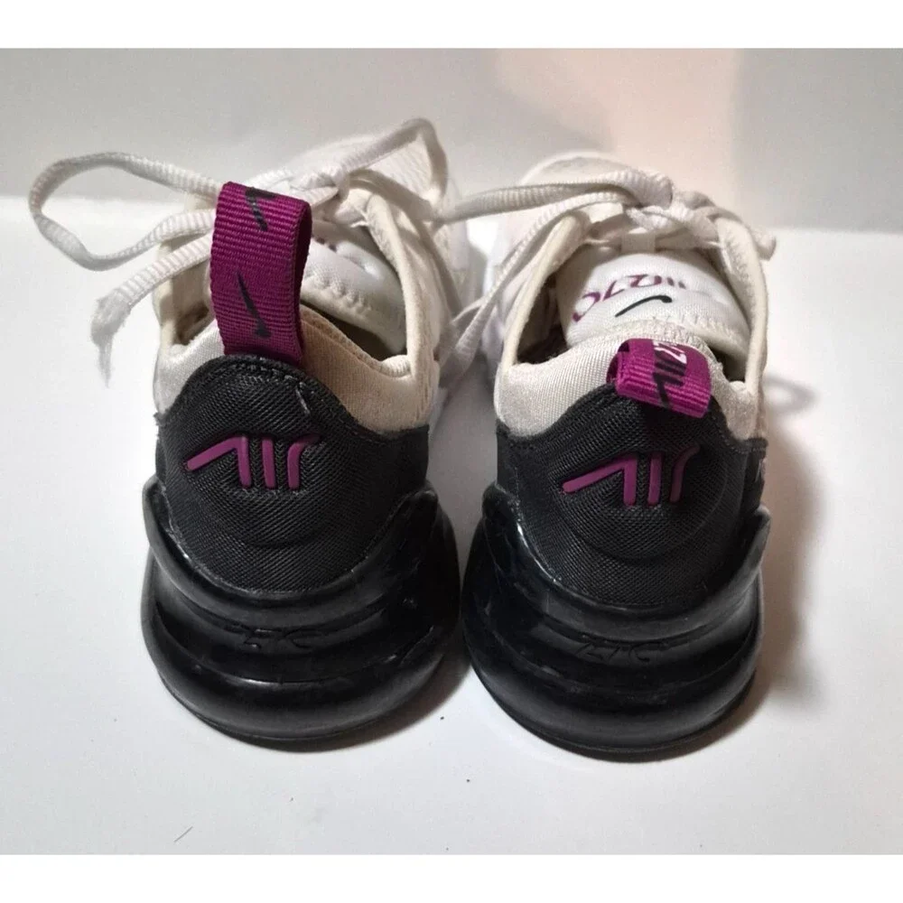 Nike Air Max 270 Kids White Navy Fuchsia Sneakers Athletic Shoes Size 2Y